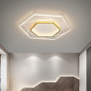 Pakabukas LED Lubų dekoratyvinis apšvietimas 2021 Miegamasis daugiakampio pakabukas kambarį valgomasis 220V akrilo blizgesio lempos su dimme