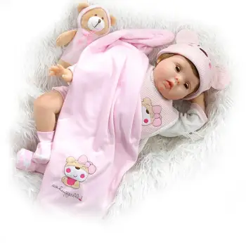 Bebes atgimsta naujagimių, kūdikių lėlės, žaislai, dovanos 22inch gali blink akis silikono reborn baby girl lėlės vaikams gimtadienio proga