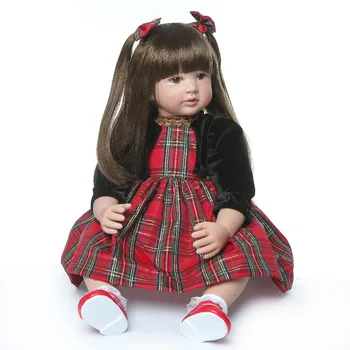 NPK 60cm didelis 6-9Month atgimsta vaikiška lėlė žavinga Gyvas naujagimis bebe Bonecas atgimsta vaikas žaislas mergina silikono reborn baby doll