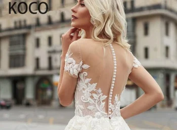 MACDUGAL Vestuvių Suknelė iki 2021 m. Elegantiškas Brangioji Off Peties Tiulio Beach Party Nuotakos Suknelė Aplliques Seksualus Vestido De Novia Civilinės