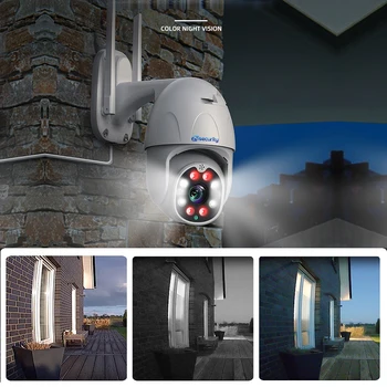 Tuya App Wifi PTZ Kamera Veikia Su Alexa Lauko Auto Stebėjimo Bevielis Dual Šviesos Greičiu Dome Kamera TL CCTV Vaizdo Stebėjimo