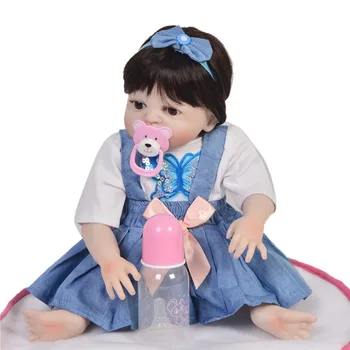 48cm Nekilnojamojo silikono reborn baby doll victoria mergina naujagimių ankstyvos vaikystės lėlės, žaislai, dovanos bebe gyvas atgimsta com corpo de silikono menina