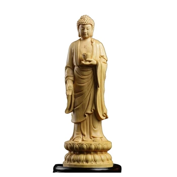 Boxwood 15cm 20cm Budos Skulptūra Medienos Sakyamuni Budos Statula Budistų Maldos Namų Dekoro