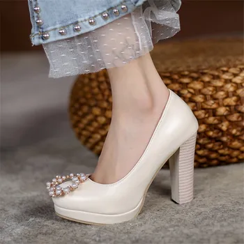 Zapatos De Mujer Crystal Lady Suknelė Šalies Vakarą Vestuvių Batai Moterims Nuotaka Aukšti Kulniukai Paslysti ant Siurbliai, 2021 M. Pavasarį, Rudenį Plius Dydis
