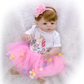 23 Colių Naujas Karšto Silikono Kūdikių Lėlės Puikus Stiliaus 57 cm Realistiškas Kūdikių Lėlės Mergina Žaislas Boneca Vaikų žaidimų draugais Gimtadienio Siurprizas
