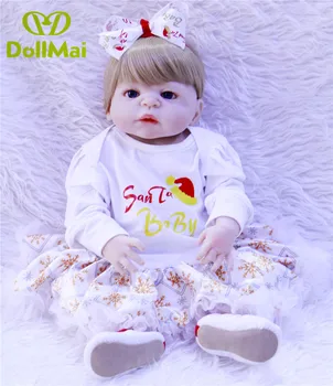 Nekilnojamojo kūdikių lėlės 57cm visas silikono reborn baby girl lėlės šviesūs plaukų perukas Bebes atgimsta bonecas brinquedo menina vaikų dovanų
