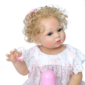 48cm Mergina-Kūdikis Reborn Lėlės, Minkšti viso Silikono Kūno Naujagimių Bebe Bonecas kūrybos Dovana, Žaislai Vaikams