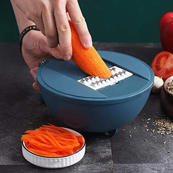 Daržovių Kapoklės - Mandoline Slicer Maisto Frezos su Keičiamomis Geležtėmis su Colander Chip Slicer