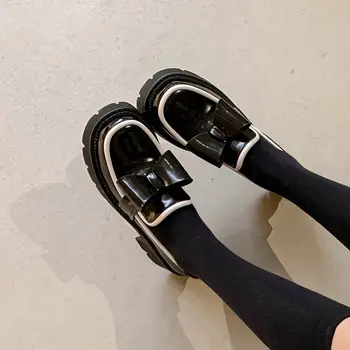 EshtonShero Moterų Batai Mokasīni, Paslysti Ant Siurbliai, Suapvalinti Tne Atsitiktinis Mados, batų Drugelis Platforma Pavasario Juoda Moterų Feetwear