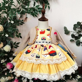 Miayii Kūdikių Drabužiai Vasarą Ispanijos Lolita Princess Kamuolys Chalatai Nėrinių Spausdinti Boutique Turkija Stiliaus Šalies Eid Suknelės Mergaitėms A66