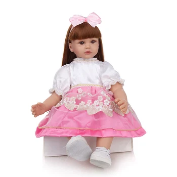 24Inch Laiminga Šypsena Reborn Baby Lėlės Bamblys mergina lėlės populiarus silikono kūdikių newbron Lėlės, Žaislai Vaikams Gimtadienio Dovanos