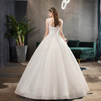 Vestuvinė Suknelė 2021 Seksualus V-kaklo Nėrinių Kamuolys Suknelė Princesė Prabanga Duobute Siuvinėjimų Suknelės